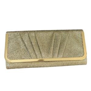 Call It Spring Women's Formal Clutch Gold Glitter Magnetic Closure Inside Pocket